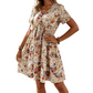 👗✨ 51 % DE RÉDUCTION ! Robe d'été pour femme à motifs floraux, col en V et manches courtes – Légère, romantique et parfaite pour les journées chaudes 🌸