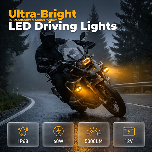 🛵 PROMO LIMITÉE 58% DE RÉDUCTION ! ✨ Projecteur LED Bicolore pour Moto – IP68, Ultra-Lumineux ✨