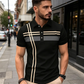 👕 55% DE RÉDUCTION ✨ Haut rayé pour homme – col & manches courtes – Léger, respirant & parfait pour l'été, le sport ou le quotidien – look décontracté et tendance 🌊