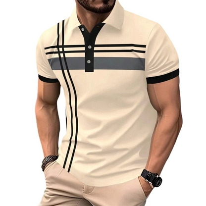 👕 55% DE RÉDUCTION ✨ Haut rayé pour homme – col & manches courtes – Léger, respirant & parfait pour l'été, le sport ou le quotidien – look décontracté et tendance 🌊