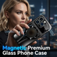 📢⏰📱 PROMO -52% ! Coque Téléphone Magnétique Verre Trempé – Élégante, Antichoc, Anneau Magnétique, 5 Couleurs (iPhone 12-17 Pro Max)