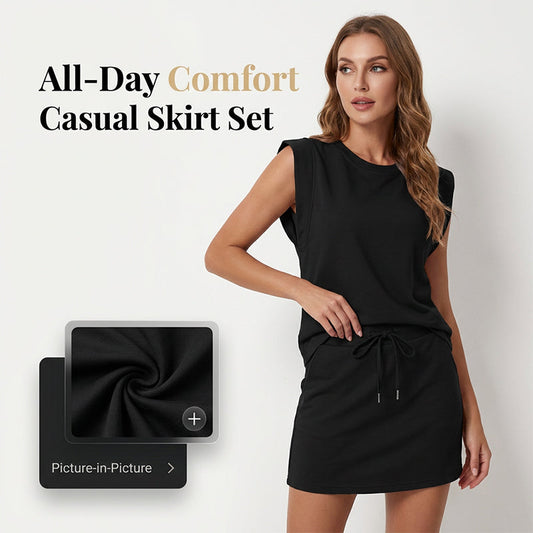 🌺🔥 57 % DE RÉDUCTION ⏰ Ensemble moderne pour femme – haut sans manches et jupe à cordon ✨ léger, élégant et parfait pour l'été ☀️