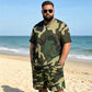 👕 57% DE RÉDUCTION ! 🌿 Ensemble T-shirt & Short imprimé camouflage pour hommes – Tissu en coton mélangé, coupe confortable et parfait pour l’extérieur, le sport ou les journées d’été décontractées 🩳
