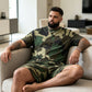 👕 57% DE RÉDUCTION ! 🌿 Ensemble T-shirt & Short imprimé camouflage pour hommes – Tissu en coton mélangé, coupe confortable et parfait pour l’extérieur, le sport ou les journées d’été décontractées 🩳