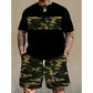 👕 57% DE RÉDUCTION ! 🌿 Ensemble T-shirt & Short imprimé camouflage pour hommes – Tissu en coton mélangé, coupe confortable et parfait pour l’extérieur, le sport ou les journées d’été décontractées 🩳