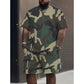 👕 57% DE RÉDUCTION ! 🌿 Ensemble T-shirt & Short imprimé camouflage pour hommes – Tissu en coton mélangé, coupe confortable et parfait pour l’extérieur, le sport ou les journées d’été décontractées 🩳