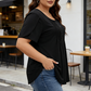 👚 56% DE RÉDUCTION ✨ T-shirt femme à plis devant & manches bouffantes – Doux, respirant & élégant – Parfait pour le bureau, le brunch ou les journées de printemps 🌸