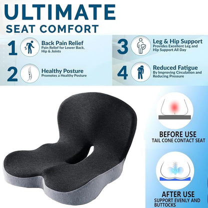🚗58 % DE RÉDUCTION !💺 SIÈGE DE VOITURE ERGONOMIQUE – CONDUISEZ EN TOUT CONFORT TOUTE LA JOURNÉE ! ✨ Assise en mousse à mémoire de forme antidérapante – S'adapte à la forme de votre corps