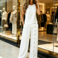 ✨🔥 PROMO FLASH 52% ! Ensemble Décontracté Femme 2 Pièces – Top sans Manches Boutonné & Pantalon Large, Tissu Polyester Léger, Style Minimaliste Chic, 8 Couleurs 🌿