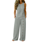✨🔥 PROMO FLASH 52% ! Ensemble Décontracté Femme 2 Pièces – Top sans Manches Boutonné & Pantalon Large, Tissu Polyester Léger, Style Minimaliste Chic, 8 Couleurs 🌿