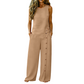 ✨🔥 PROMO FLASH 52% ! Ensemble Décontracté Femme 2 Pièces – Top sans Manches Boutonné & Pantalon Large, Tissu Polyester Léger, Style Minimaliste Chic, 8 Couleurs 🌿