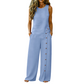 ✨🔥 PROMO FLASH 52% ! Ensemble Décontracté Femme 2 Pièces – Top sans Manches Boutonné & Pantalon Large, Tissu Polyester Léger, Style Minimaliste Chic, 8 Couleurs 🌿