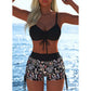 🩱🏖️ DERNIER JOUR 50% ! Ensemble Bikini Femme – Haut à Cordon Réglable & Shorty Boxer, Tissu Élastique, Motifs Vibrants, Parfait pour la Plage & la Natation ✨
