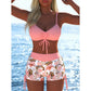 🩱🏖️ DERNIER JOUR 50% ! Ensemble Bikini Femme – Haut à Cordon Réglable & Shorty Boxer, Tissu Élastique, Motifs Vibrants, Parfait pour la Plage & la Natation ✨