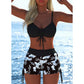 🩱🏖️ DERNIER JOUR 50% ! Ensemble Bikini Femme – Haut à Cordon Réglable & Shorty Boxer, Tissu Élastique, Motifs Vibrants, Parfait pour la Plage & la Natation ✨
