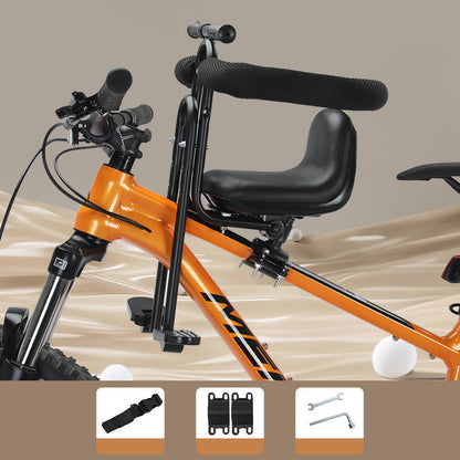 🚲👶 PROMO FLASH 50% ! Siège Vélo Enfant à l'Avant – Guidon Dédié, Accoudoirs Ouvrants, Repose-Pieds Réglables, Simili Cuir, Compatible VTT/Ville/Pliant ⚙️