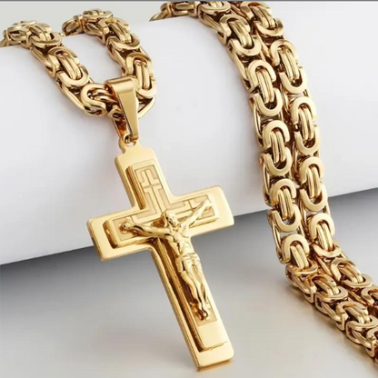 📢📢58 % DE RÉDUCTION !! ⏰Collier à chaîne vintage pour homme avec pendentif en forme de croix