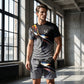 👕 60% DE RÉDUCTION 🩳 Ensemble T-shirt et short à imprimé abstrait pour homme – Léger, respirant & coupe décontractée – parfait pour l’été, le sport ou les journées décontractées – look moderne et unique 🎨