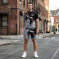 👕 60% DE RÉDUCTION 🩳 Ensemble T-shirt et short à imprimé abstrait pour homme – Léger, respirant & coupe décontractée – parfait pour l’été, le sport ou les journées décontractées – look moderne et unique 🎨