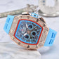 ⏳Limited-time 60% off⏰Men's Luxury barrel-shaped watch Rhinestone Embellished Watch⌚