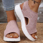 👡52 % DE RÉDUCTION EN CE MOMENT ! 💐 Sandales à semelle compensée en tricot respirant pour femme – Tige en tricot aéré, semelle rembourrée et chaussures d'été légères et confortables ✨