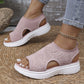 👡52 % DE RÉDUCTION EN CE MOMENT ! 💐 Sandales à semelle compensée en tricot respirant pour femme – Tige en tricot aéré, semelle rembourrée et chaussures d'été légères et confortables ✨