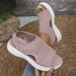 👡52 % DE RÉDUCTION EN CE MOMENT ! 💐 Sandales à semelle compensée en tricot respirant pour femme – Tige en tricot aéré, semelle rembourrée et chaussures d'été légères et confortables ✨