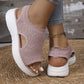 👡52 % DE RÉDUCTION EN CE MOMENT ! 💐 Sandales à semelle compensée en tricot respirant pour femme – Tige en tricot aéré, semelle rembourrée et chaussures d'été légères et confortables ✨