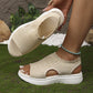 👡52 % DE RÉDUCTION EN CE MOMENT ! 💐 Sandales à semelle compensée en tricot respirant pour femme – Tige en tricot aéré, semelle rembourrée et chaussures d'été légères et confortables ✨