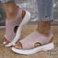 👡52 % DE RÉDUCTION EN CE MOMENT ! 💐 Sandales à semelle compensée en tricot respirant pour femme – Tige en tricot aéré, semelle rembourrée et chaussures d'été légères et confortables ✨