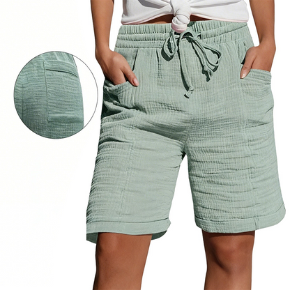 🔥 SOLDES D'ÉTÉ – 50 % DE RÉDUCTION 👖✨ Short taille haute avec cordon de serrage 🌸 Élégant, confortable et facile à assortir
