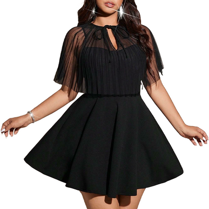 👗 50 % DE RÉDUCTION POUR UNE DURÉE LIMITÉE ! ✨ Robe-cape A-line grande taille pour femme – Fluide, élégante, sobre 🌸