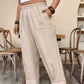 👖 PROMO LIMITÉE 57% DE RÉDUCTION ! ✨ Pantalon Femme Casual à Chevilles Retroussées – Ceinture Élastique, Coupe Ample, Poches Plaquées 🌿