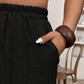 👖 PROMO LIMITÉE 57% DE RÉDUCTION ! ✨ Pantalon Femme Casual à Chevilles Retroussées – Ceinture Élastique, Coupe Ample, Poches Plaquées 🌿