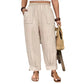 👖 PROMO LIMITÉE 57% DE RÉDUCTION ! ✨ Pantalon Femme Casual à Chevilles Retroussées – Ceinture Élastique, Coupe Ample, Poches Plaquées 🌿