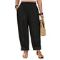 👖 PROMO LIMITÉE 57% DE RÉDUCTION ! ✨ Pantalon Femme Casual à Chevilles Retroussées – Ceinture Élastique, Coupe Ample, Poches Plaquées 🌿