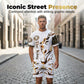 🦁🔥 PROMO FLASH 60% ! Ensemble Graphique Lion Homme – T-shirt + Short, Respirant, Streetwear Urbain, Tailles S-4XL, Idéal Été 😎