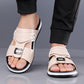👞🏖️ PROMO FLASH 57% ! Sandales Slip-On Homme Simili Cuir – 2 Textures, Semelle Anti-Dérapante, 3 Couleurs, Pointures 39-48, Respirantes, Rembourrées ✨