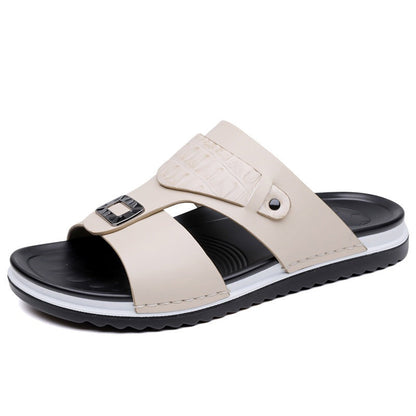 👞🏖️ PROMO FLASH 57% ! Sandales Slip-On Homme Simili Cuir – 2 Textures, Semelle Anti-Dérapante, 3 Couleurs, Pointures 39-48, Respirantes, Rembourrées ✨