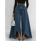 👖 Jean femme taille haute à jambes larges et ourlet asymétrique –🔥 look moderne, flatteur et facile à assortir