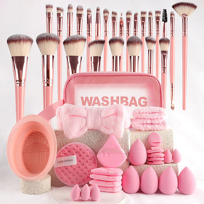 💄PROMO LIMITÉE 52%✨Ensemble Pinceaux & Éponges de Maquillage (40 ou 51 Pièces) – Tout-en-Un, Doux, Économiseur de Produit, 5 Kits Couleurs au Choix 🎨