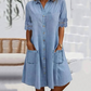 ⏰ -52% – Pour une durée limitée ! 💃Robe en jean ample et décontractée pour femme, avec poches