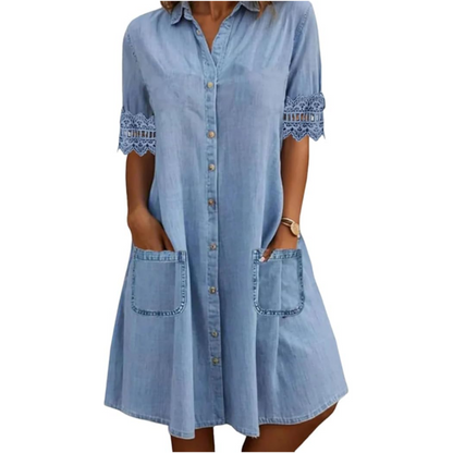 ⏰ -52% – Pour une durée limitée ! 💃Robe en jean ample et décontractée pour femme, avec poches