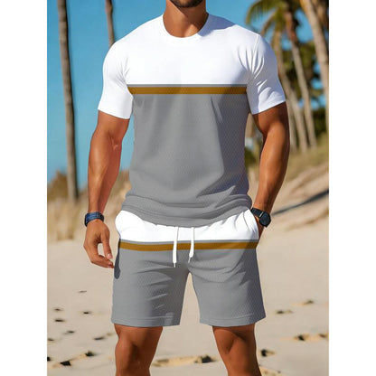 💪 PROMO LIMITÉE 50% DE RÉDUCTION ! 💥 Ensemble Sport Été Homme Color-Block – Micro-Maillet, Coupe Ergonomique, Cordon de Serrage ✨
