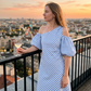 👗 53 % DE RÉDUCTION POUR UNE DURÉE LIMITÉE ! ✨ Robe à rayures et épaules dénudées pour femme – Élégante, fluide, chic et estivale 🌊