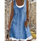 🔥 55 % DE RÉDUCTION 👗 Robe deux pièces à imprimé denim (imitation) ✨ Look superposé tendance, coupe élégante et confort tout au long de la journée 💙