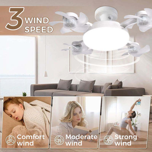 🌀 PROMO LIMITÉE 58% DE RÉDUCTION ! 💥 Ventilateur Plafond LED E27 – Silencieux, Télécommande, Pales Pliables ✨