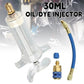 🔧❄️ PROMO -60% ! Injecteur Colorant & Huile Climatisation Auto – Laiton Premium Haute Résistance, Tuyau 2500 PSI, Raccord Rapide R134a, Corps Transparent Gradué · 230g ✨