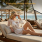 👗 60% DE RÉDUCTION ! ✨ Paréo de plage bohème au crochet avec des pompons – Crochet ajouré raffiné, silhouette fluide et franges ludiques 🌊