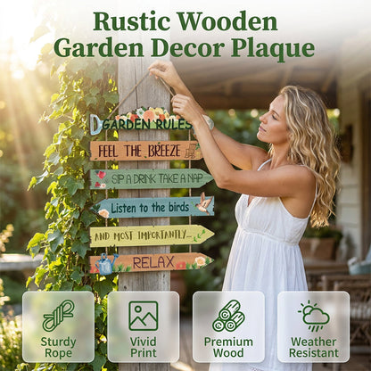 ⏳Limited-time 58% off⏰Rustic Wooden Garden Hanging Sign Wall Decor Plaque🏡